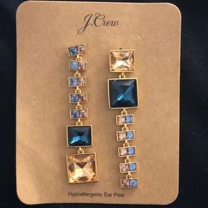 Asymmetrical crystal drop earrings